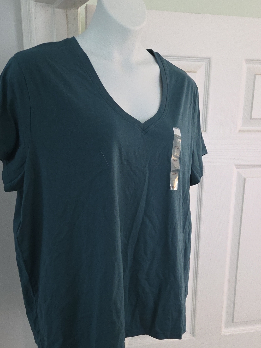 Natural Reflections Women's V-Neck Tee in Teal Blue